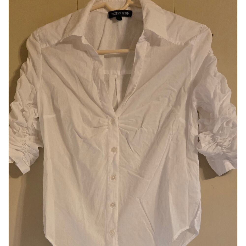 Veronica Beard Porta White Button Down Cotton Ladies Size Small Blouse - Picture 3 of 8